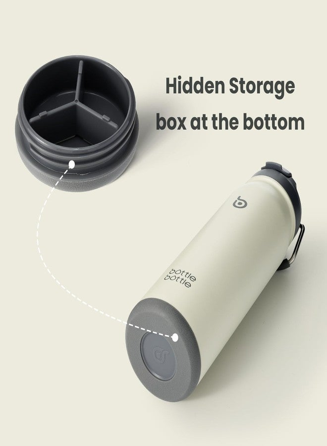 bottle bottle bottlebottle BOTTLE BOTTLE 24 oz sports water bottle stainless steel insulated water bottle with straw and pills holder (purple) - Image 2