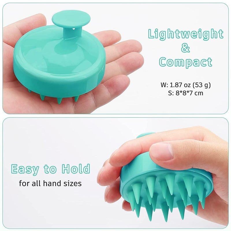 KBS Hair Scalp Massager Shampoo Brush with Soft Silicone Bristles for Anti Dandruff Removal Head Massager Prevents Hair loss for Men, Women (GREEN)… - Image 2