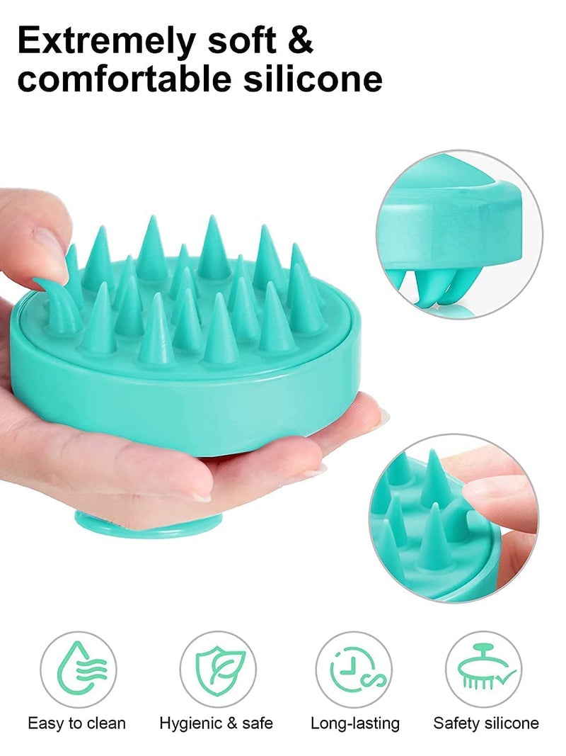 KBS Hair Scalp Massager Shampoo Brush with Soft Silicone Bristles for Anti Dandruff Removal Head Massager Prevents Hair loss for Men, Women (GREEN)… - Image 5