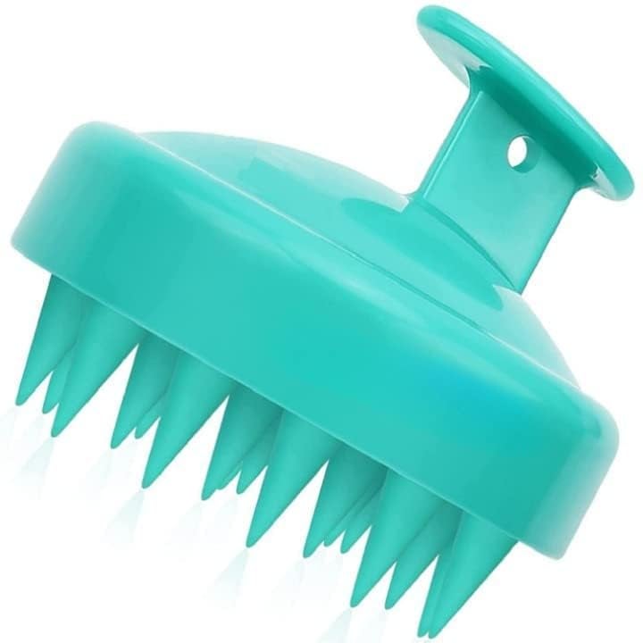 KBS Hair Scalp Massager Shampoo Brush with Soft Silicone Bristles for Anti Dandruff Removal Head Massager Prevents Hair loss for Men, Women (GREEN)… - Image 4