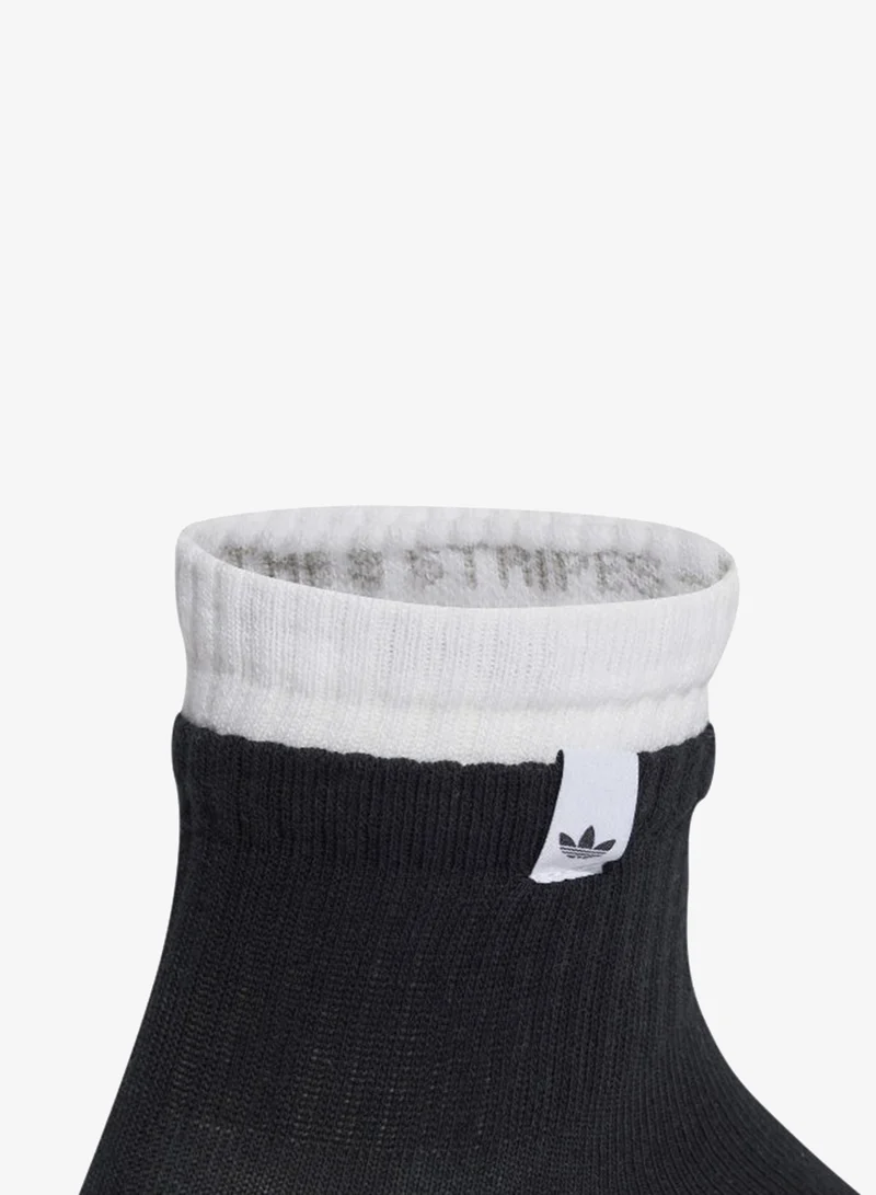 adidas Originals 3 Stripes 2 Layer Quarter Socks 2 Pairs