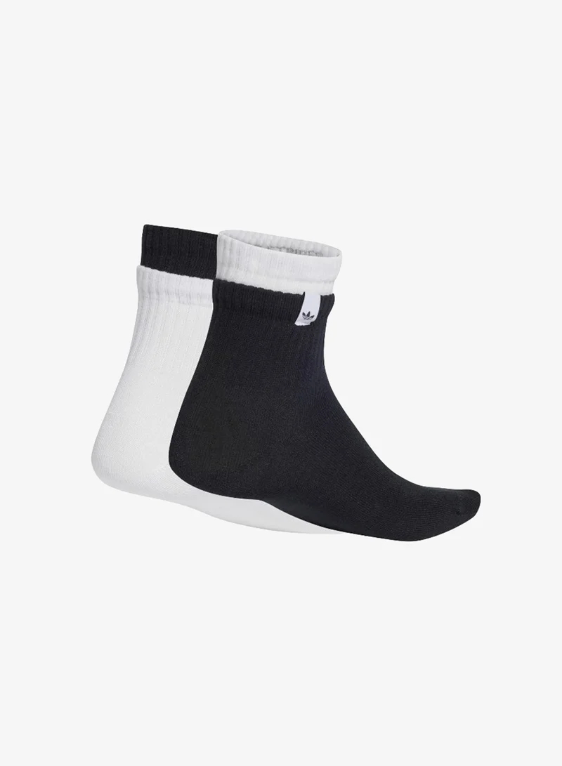 adidas Originals 3 Stripes 2 Layer Quarter Socks 2 Pairs