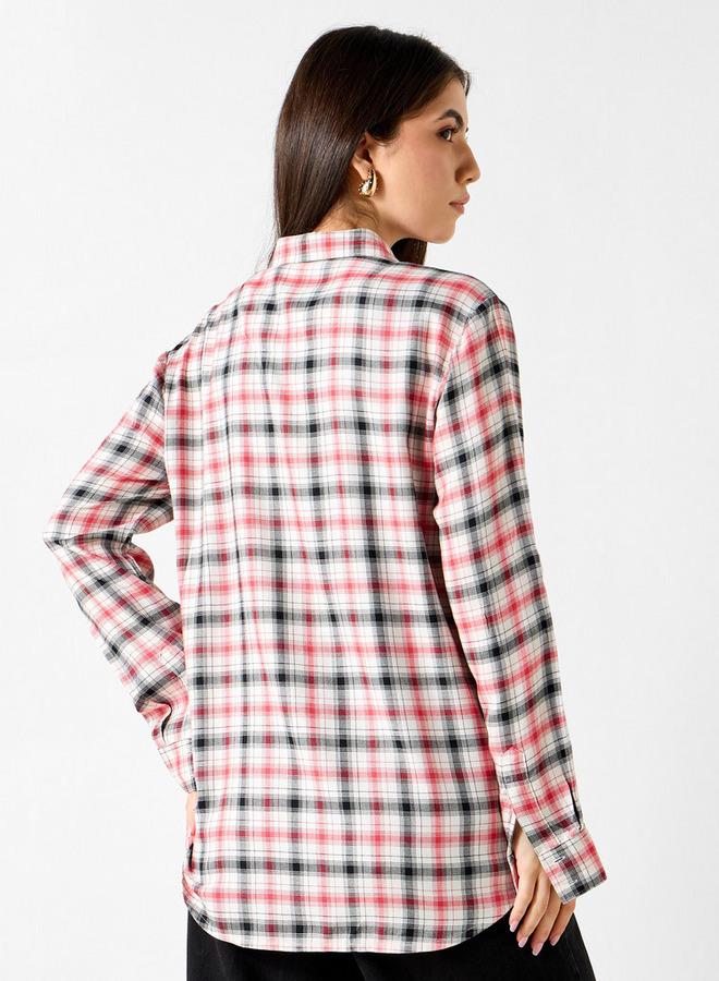 Lee Cooper Relaxed Fit Checked Shirt with Chest Pocket - Image 3