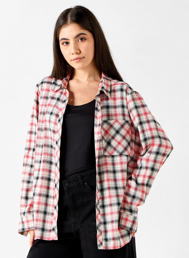 Lee Cooper Relaxed Fit Checked Shirt with Chest Pocket - Image 1