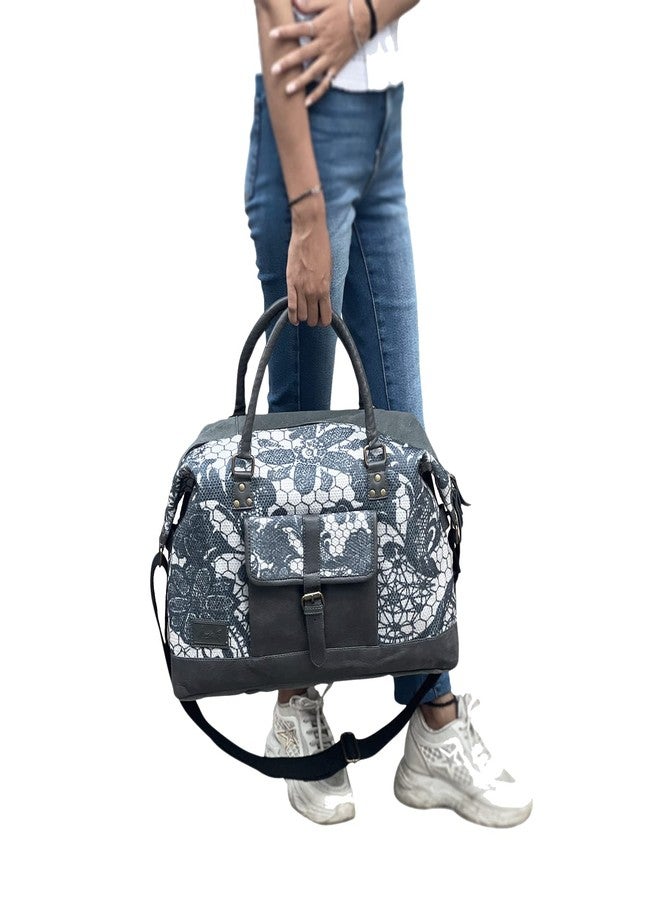 Mona B 30L Travel Duffle Bag for Men and Women with Adjustable Shoulder Strap - Grey - Image 5