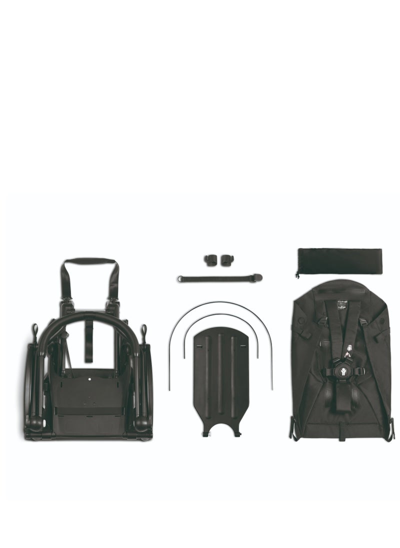 Babyzen YOYO2 Stroller With Connnector for Twin/2nd Baby- Black Frame with  Peppermint Seat Cushion & Canopy (6M+ Combo Pack)