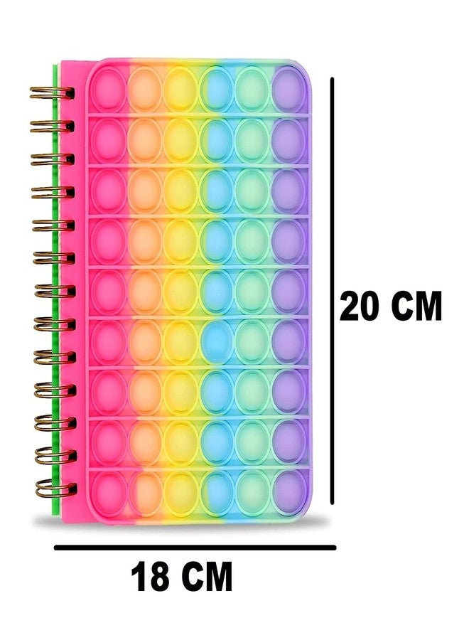 SAMVARDHAN 1 Pcs Pop it Fidget A5 Size Diary Spiral Notebook with Both Side Ruled (160 Pages) Personal Diary Stress Relief Pop it Diary - Image 3