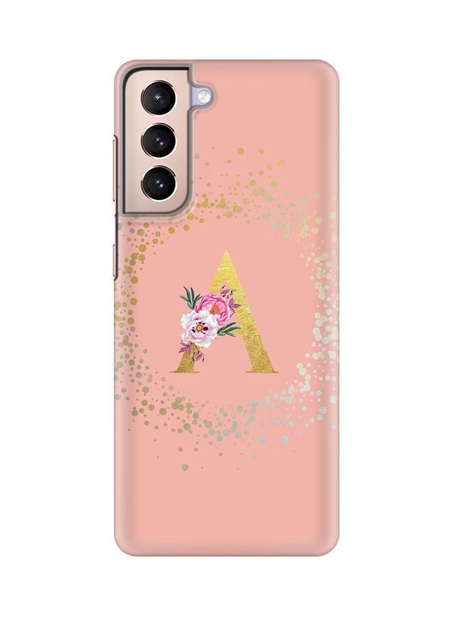 Stylizedd Monogram Slim Cover for Samsung Galaxy S21 Plus 5G Case Custom Initials Letter Floral Pattern Snap Series Mobile Cover Matte Alphabet  - A (Rose Pink) - Image 1