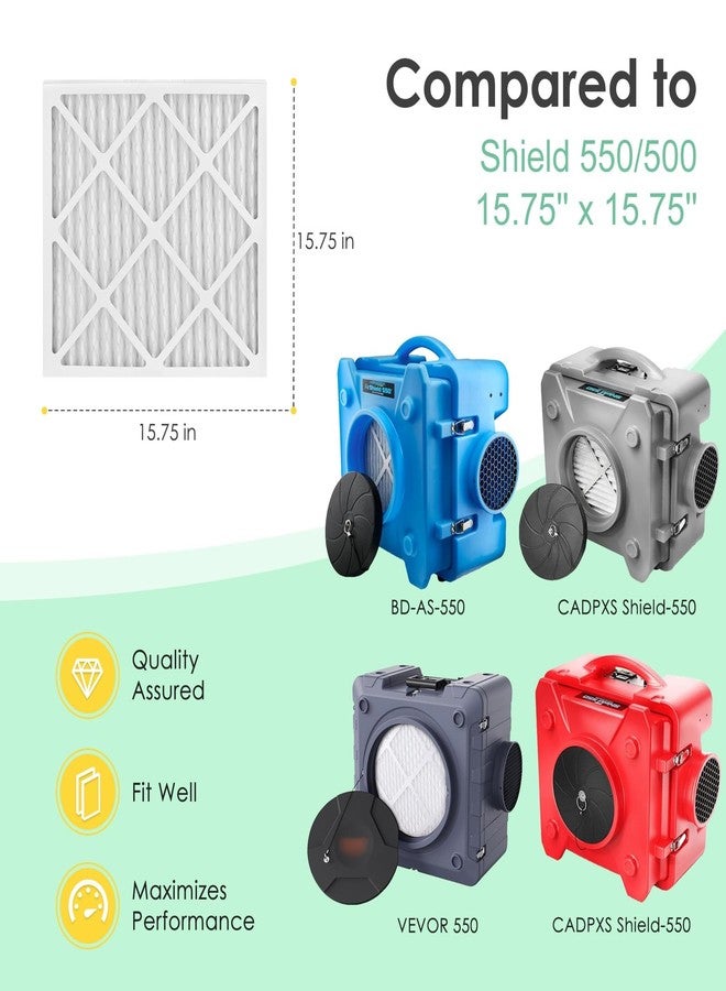 HSIAMEN MERV-10 Filter 15.75x15.75 Compatible with BlueDri Air Shield 550 & VEVOR Air Scrubber HEPA 500 & COLZER KJGL01A-500, 16x16x1, 5-Pack - Image 3