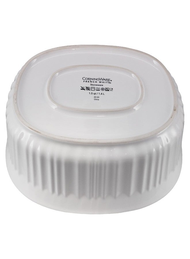 كورنينج وير FS12 سعة 1.5 لتر/1.4 لتر، طاجن بيضاوي الشكل من السيراميك الأبيض الفرنسي - Image 3