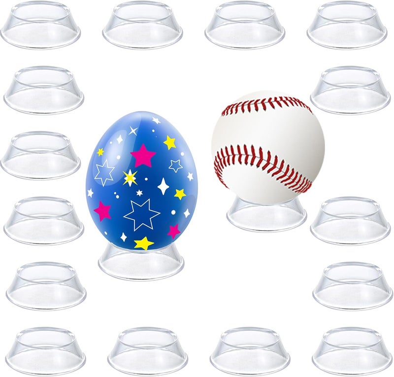 TERDEWE 16 Pack Reversible Sphere Stand Cone Display Stands for Golf Ball,Baseball,Softball,Tennis Ball,Marbles,Collections,Egg Spheres,Easter Eggs Transparent Invisible Egg Holder,Collections Display Risers - Image 1