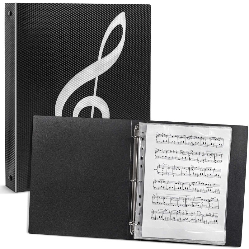 tutata Sheet Music Folder, Letter Size Music Binder, 80 Pages Capacity, Writable Choir Folder, Fit 8.5 x 11 Paper, Black - Image 1