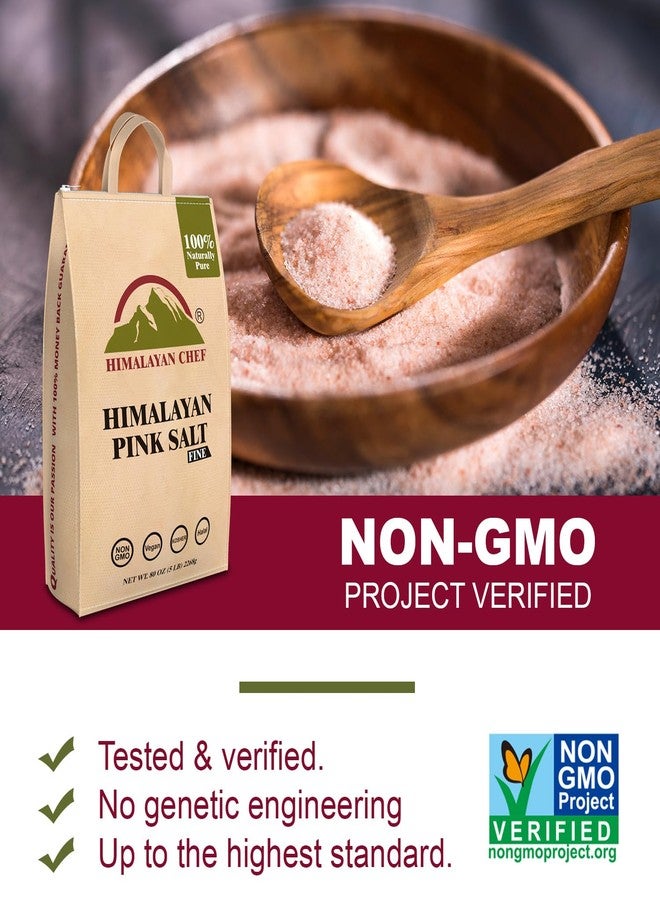 ملح الهيمالايا الوردي من هيمالايا شيف، حبيبات ناعمة معتمدة كوشير، غير معدل وراثيًا، ملح توابل، نقي 100% ونباتي مع 84 نوعًا من المعادن النادرة، 5 أرطال لكل عبوة (عبوة من 2) - Image 4