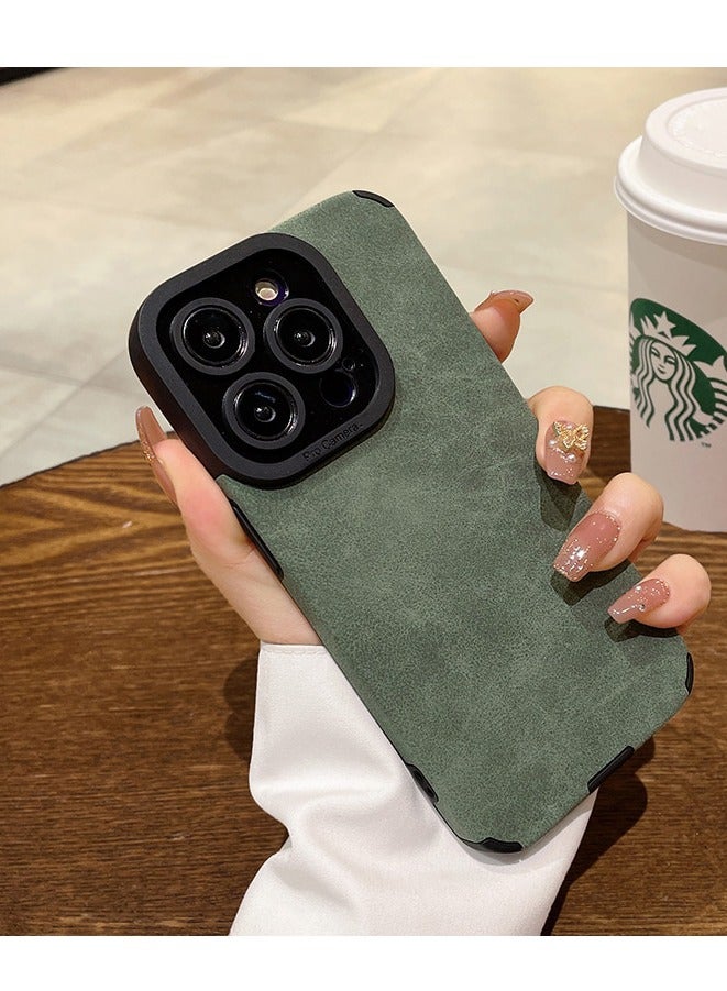 جومو ستور غطاء فاخر من جلد PU لهاتف iPhone 16 Pro Max – غطاء واقٍ بملمس جلد الحمل مقاوم للصدمات للرجال والنساء، مع حماية للعدسة، نحيف ومتين، مقاوم للخدوش والصدمات - Image 1