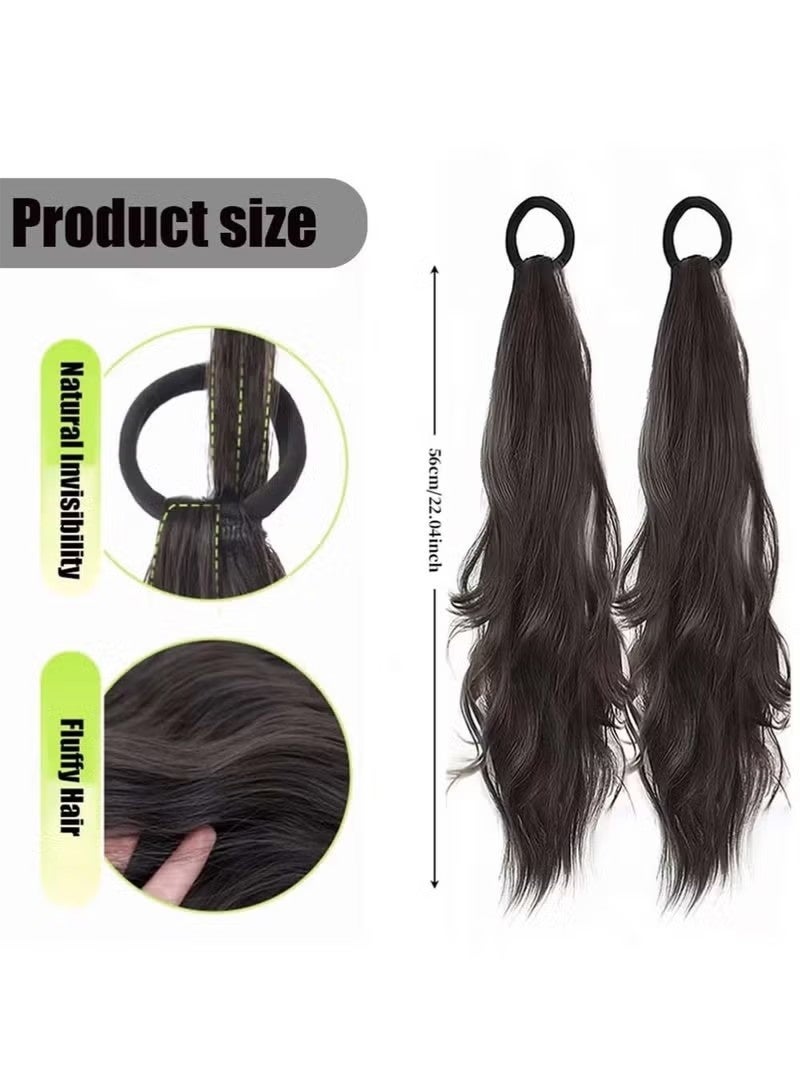 Curly Ponytail Extension with Hair Tie,Natural Black,Synthetic Hair Pieces, 16 Inch Wave, Fake Ponytail Wigs, Accessories - Image 2