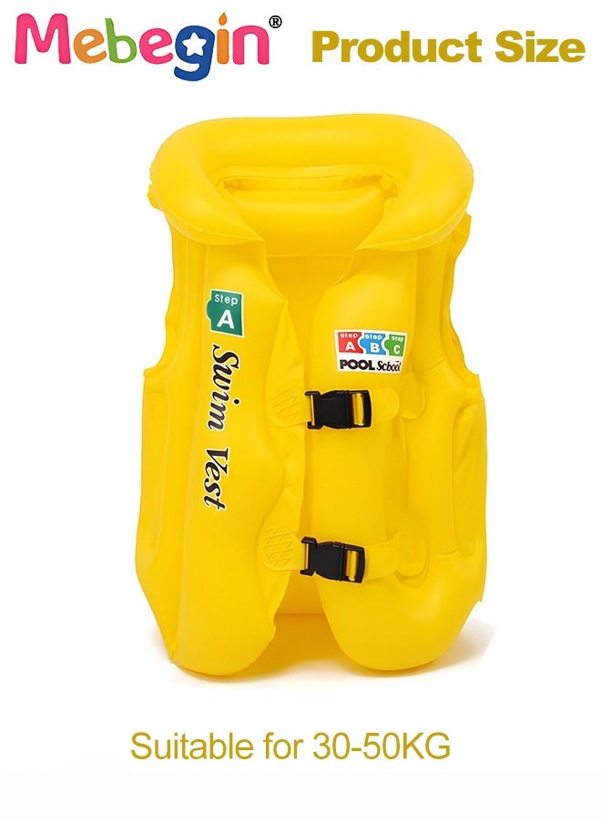 MEBEGIN 6Pcs Kids Swim Vest Set with Inflator Swimming Goggles, Sleeves, Swimming Bag, Nose Clip and Earplugs, Floatation Vest with Adjustable Buckles, Buoyancy Swimming Aid Float Jacket for Learning Swiming, Perfect for Pool, Swim Lesson, Beach and Water Party  - Image 3