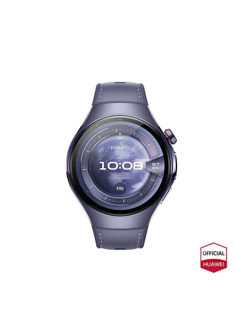 HUAWEI Watch 5 46mm Smartwatch, Multi-sensing X-tap Technology, Real-time Fingertip Blood Oxygen, Health Glance, Esim, Two Battery Modes, Ios and Android Purple - Image 1