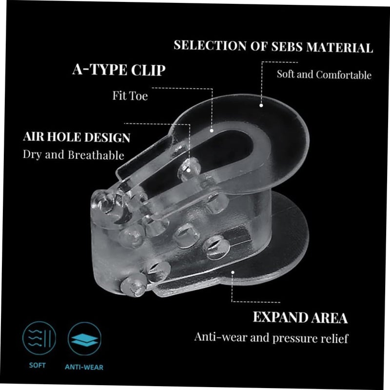 Overlapping Gel Toe Spacers 8pcs Set Comfortable Transparent Unisex Foot Adjuster - Image 4