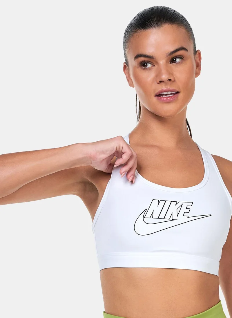 نايكي Women's Swoosh Medium-Support Padded Logo Sports Bra