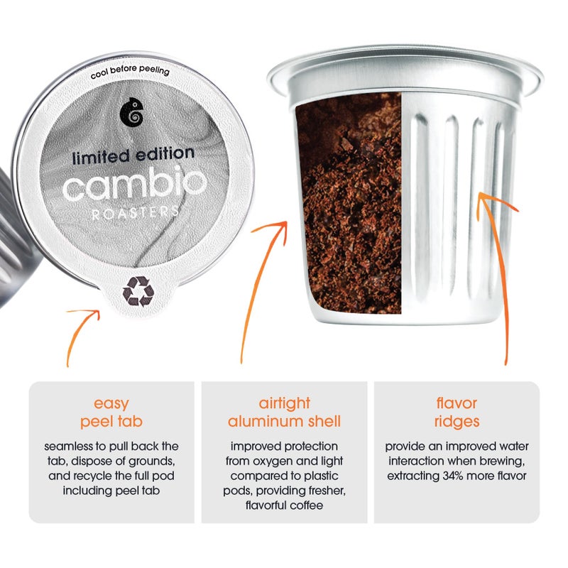 CAMBIO ROASTERS Pumpkin Spice Coffee Pods - Small Batch Medium Roast 100% Arabica Coffee Pod, Recyclable in Aluminum Pods - Keurig-Compatible, 60-Count - Image 5