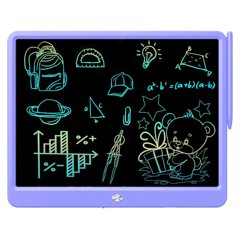 FLUESTON LCD Writing Tablet Doodle Board Toys Gifts for 38 Year Old Girls Boys 12 Inch Colorful Electronic Board Drawing Pad for Kids Christmas Gifts for Toddler Educational Learning TravelPurple - Image 2
