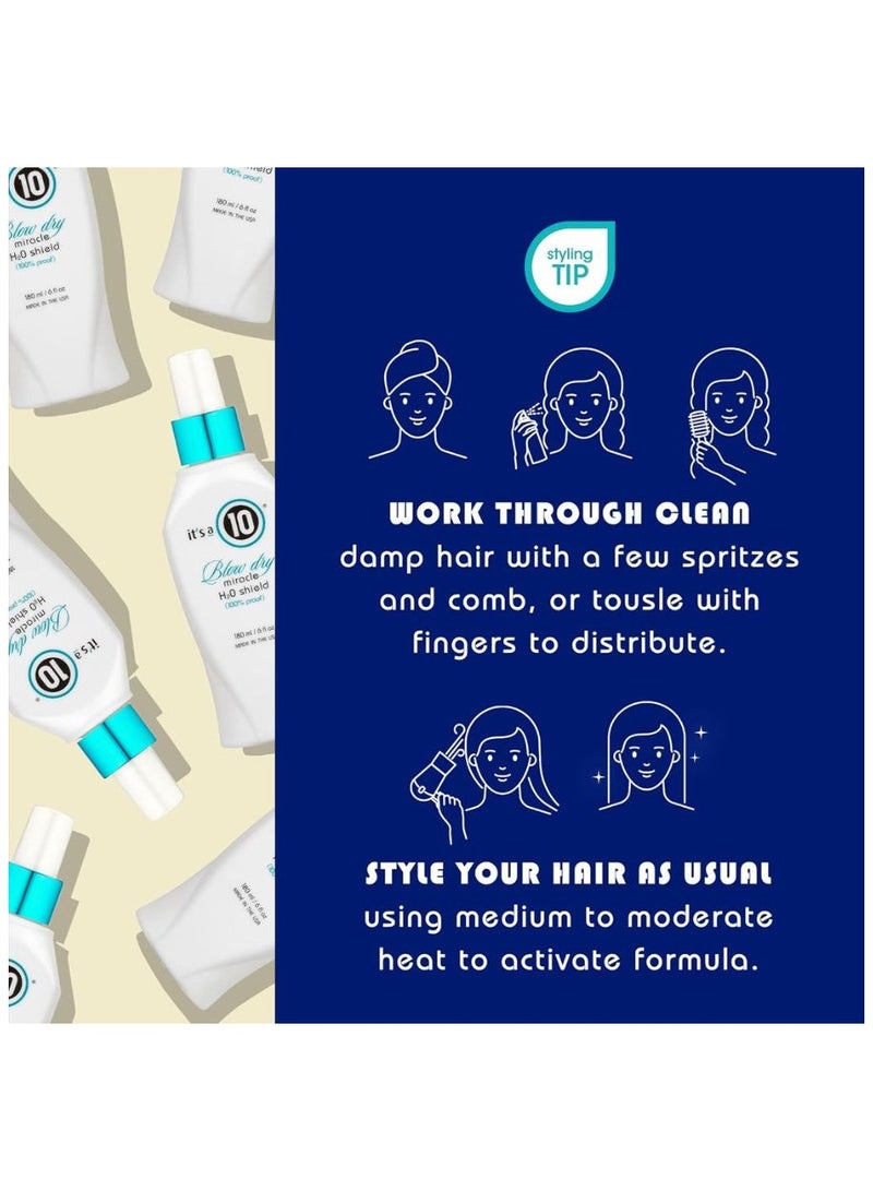 It's a 10 Blow Dry Miracle H20 Shield Spray 180ml, Humidity and frizz protection, Hair shaft strengthening, Color fading defense, Next-day style touch-ups - Image 3
