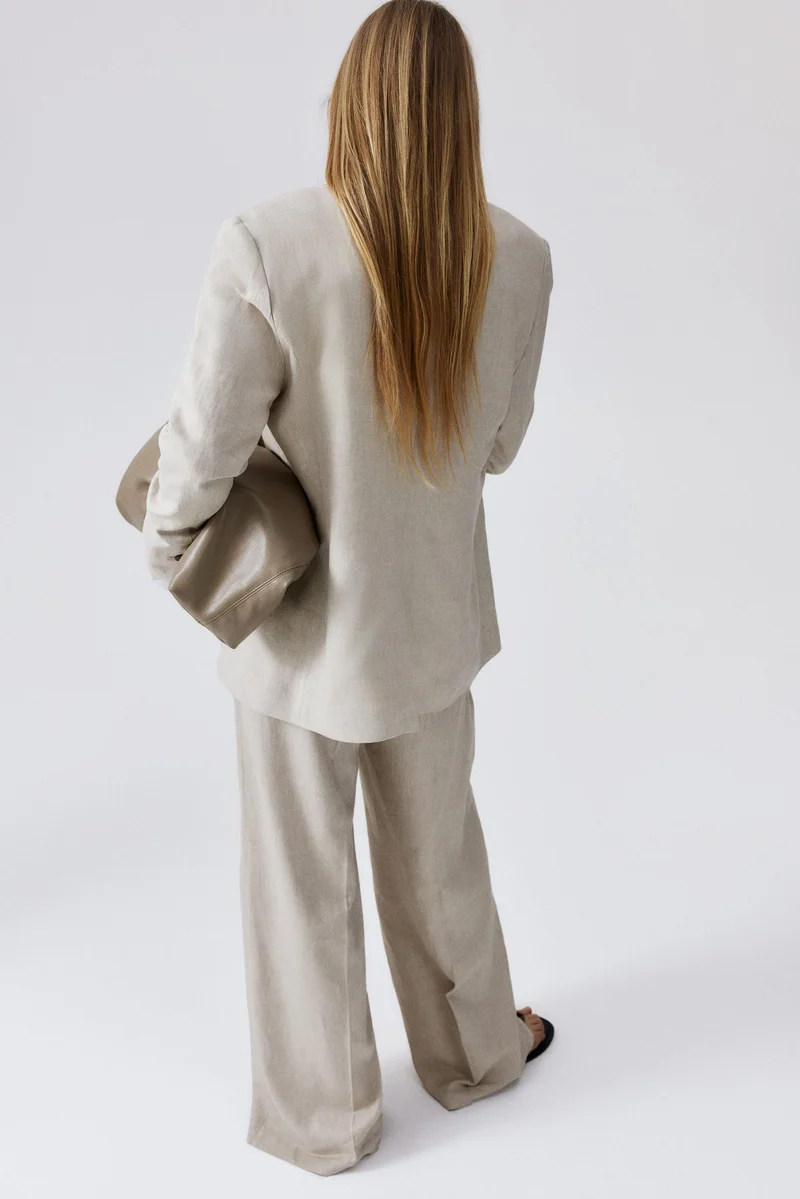 اتش اند ام Linen-blend blazer