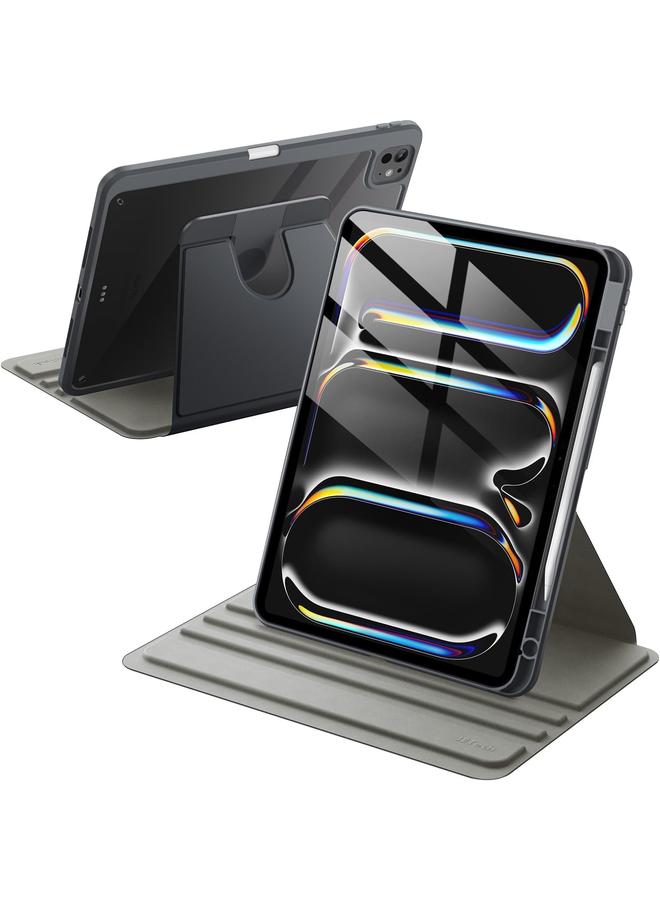 Jetech Rotating Case For Ipad Pro 13 Inch M4 2024 With Pencil Holder 360 Degree Rotation Protective Stand Cover Clear Back Auto Wake Sleep Space Gray - Image 1