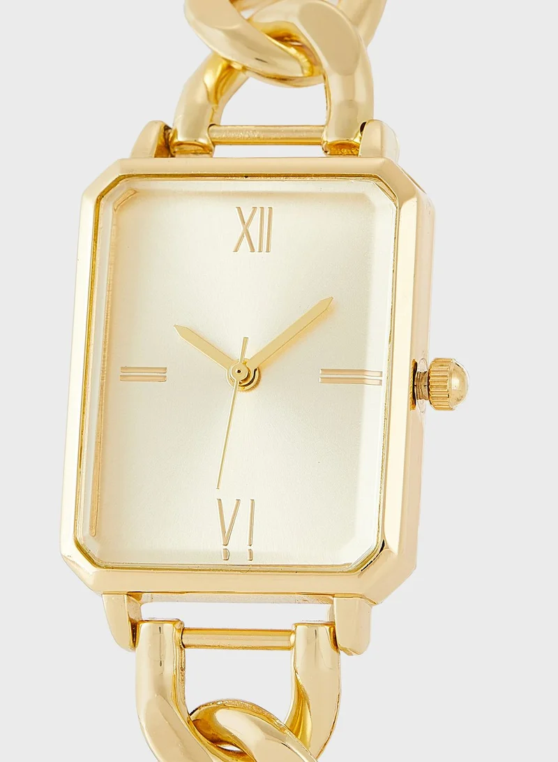 ELLA Chain Bracelet Watch With Roman Numerals