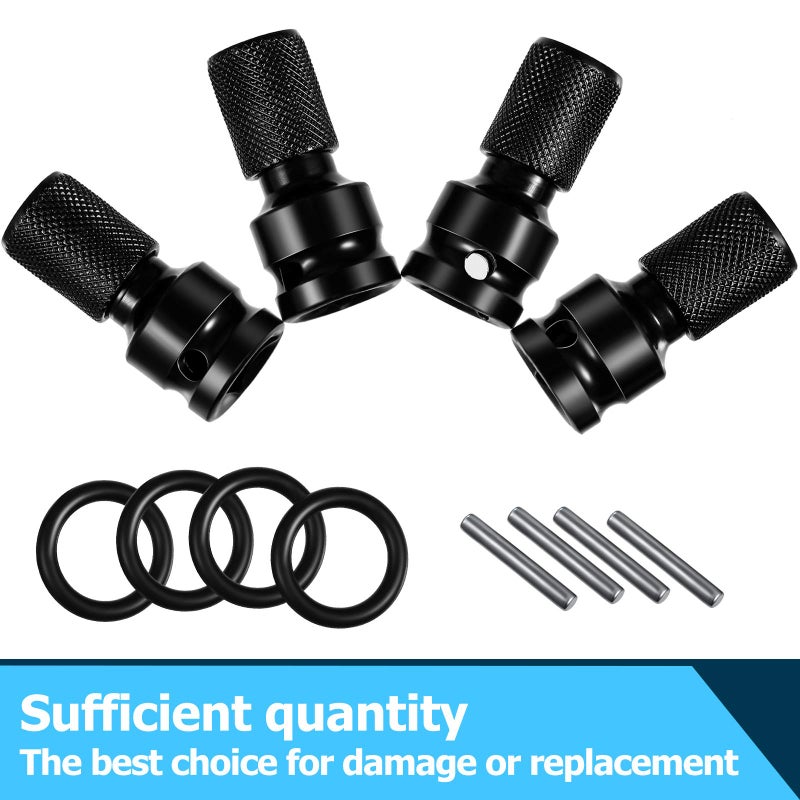 Honoson 4 Pieces 1/2 Inches Square to 1/4 Inches impact adapter hex adapter Female Socket with Aprons and Sockets, Socket Extension Kit Accessories for Pneumatic and Electric Wrenches - Image 3
