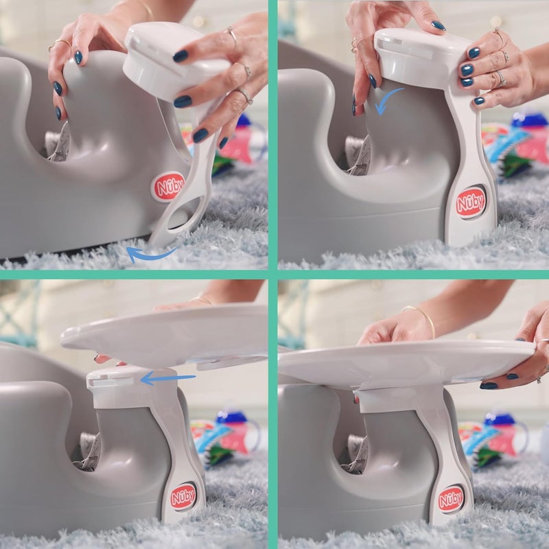 Nuby My Floor Seat Activity Tray  with Easy Release Latch and Easy to Clean  4 Months  White - Image 3