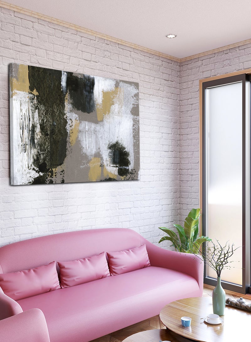 لوحة كانفاس على إطار خشبي بتصميم فن تجريدي - Image 2