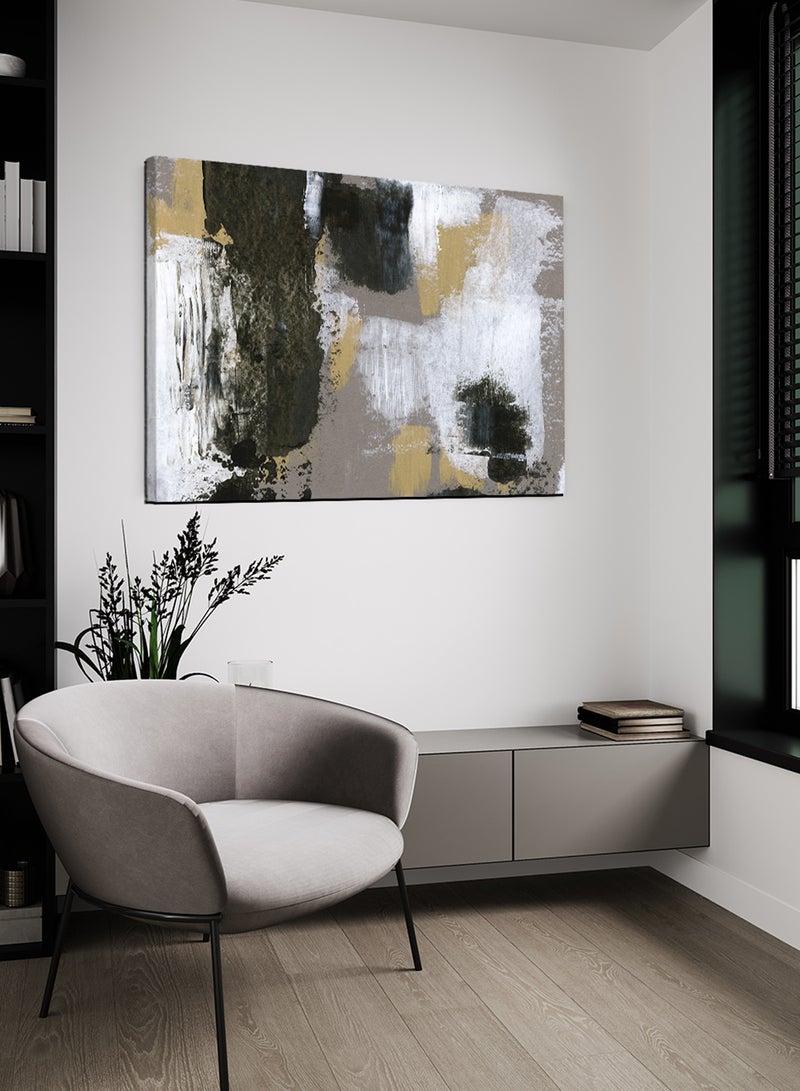 لوحة كانفاس على إطار خشبي بتصميم فن تجريدي - Image 3