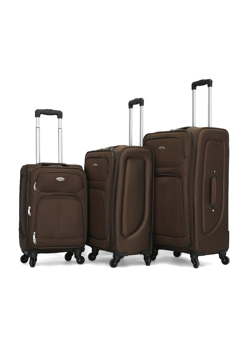 GIORDANO Giordano Softside  Luggage Trolley 3 PCS Set ,Coffee  - Image 1