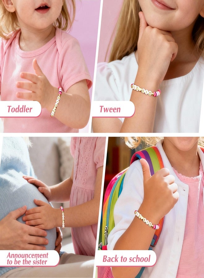 Poxtex Big Sister Bracelet for Daughter, Colorful Big Sister Outfits Shirts Bracelet Girls' Charm Bracelets Toddler Jewelry Birthday Gifts for Girls First Day of School Gift for Kindergarten Preschool First Second Grade - Image 5