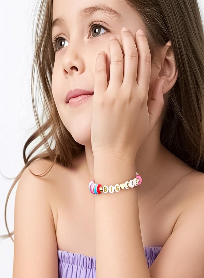 Poxtex Big Sister Bracelet for Daughter, Colorful Big Sister Outfits Shirts Bracelet Girls' Charm Bracelets Toddler Jewelry Birthday Gifts for Girls First Day of School Gift for Kindergarten Preschool First Second Grade - Image 2