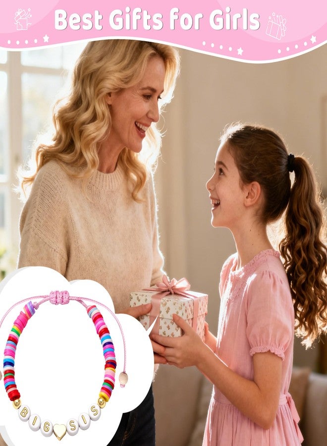 Poxtex Big Sister Bracelet for Daughter, Colorful Big Sister Outfits Shirts Bracelet Girls' Charm Bracelets Toddler Jewelry Birthday Gifts for Girls First Day of School Gift for Kindergarten Preschool First Second Grade - Image 4