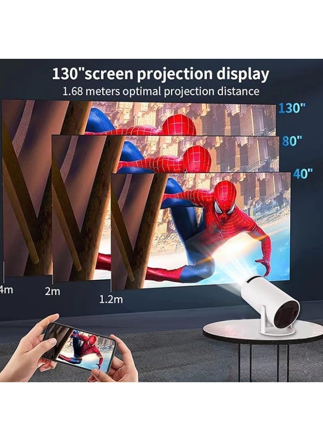 جهاز عرض ذكي صغير 40-130 بوصة ، دقة 4K مع واي فاي 5G، تجربة شاشة كبيرة مع صوت محيطي ممتاز، جهاز عرض أفلام يعمل ببلوتوث 5.0، متوافق مع أندرويد/iOS/ويندوز/تي في ستيك/HDMI/USB/أوديو 3.5، أبيض - Image 4