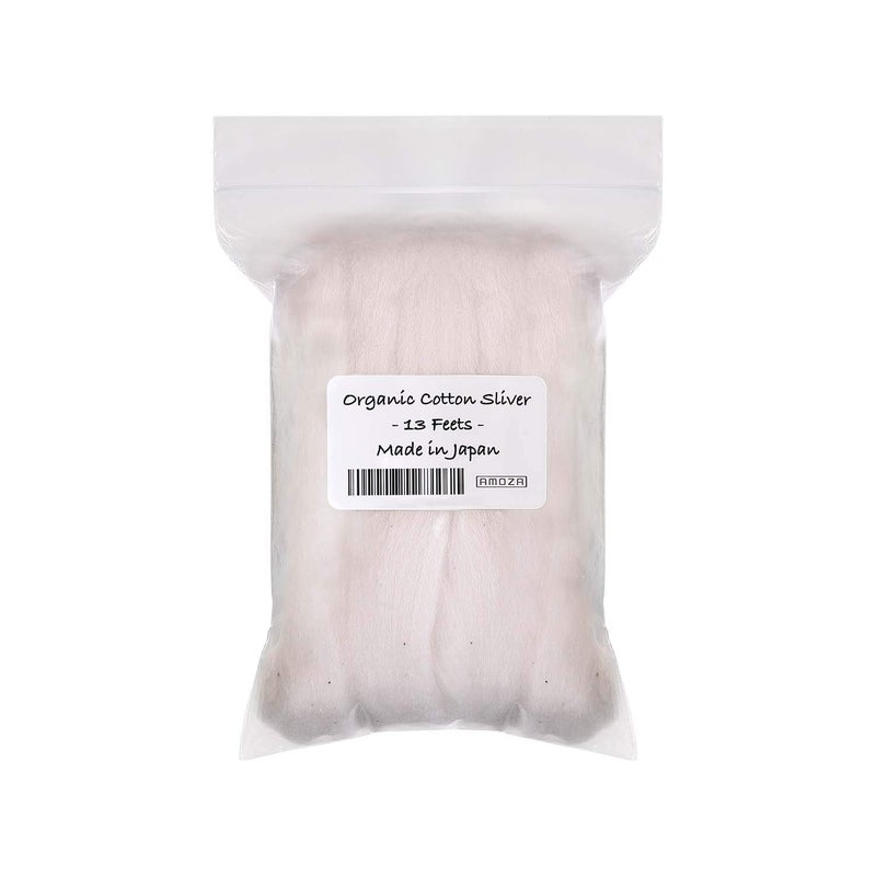 Japanese Organic Cotton Sliver 13 Feets 100 Organic Unbleached Made in Japan 1 Pack