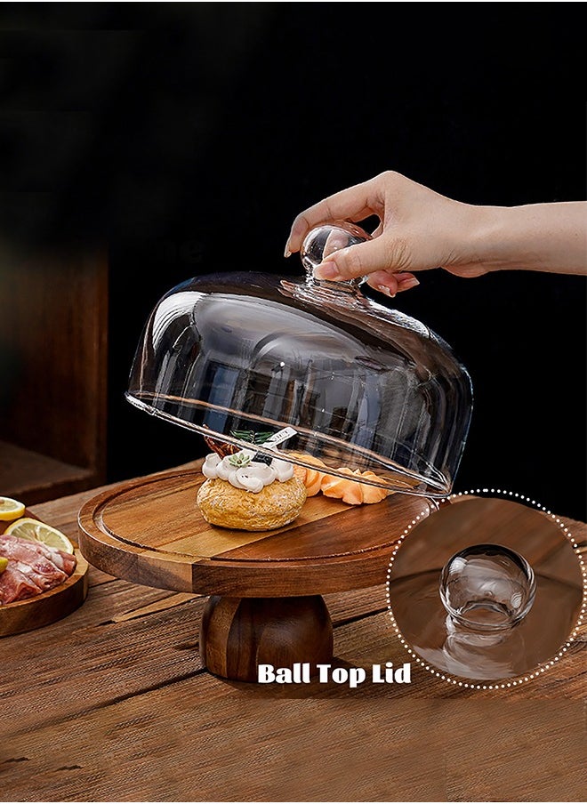 Acacia Wood Cake Stand with Clear Acrylic Dome Cover, 6-in-1 Multifunctional Cake Holder, Serving Platter, Salad Bowl, Punch Bowl, Veggie Stand, Snack Tray - https://f.nooncdn.com/p/pzsku/ZA70E97A4650CC8A98A0CZ/45/_/1731398401/52820be1-6ddf-43d5-8fec-e5b24c1333bd.jpg?width=original