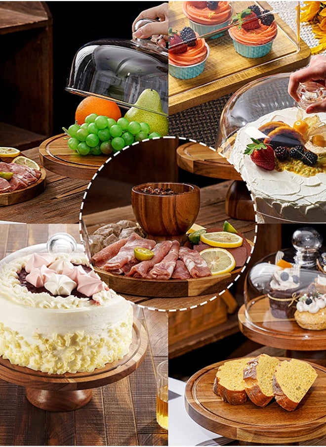 Acacia Wood Cake Stand with Clear Acrylic Dome Cover, 6-in-1 Multifunctional Cake Holder, Serving Platter, Salad Bowl, Punch Bowl, Veggie Stand, Snack Tray - https://f.nooncdn.com/p/pzsku/ZA70E97A4650CC8A98A0CZ/45/_/1731398411/af6a9219-63a2-4711-bc5b-b7ea80df0da5.jpg?width=original