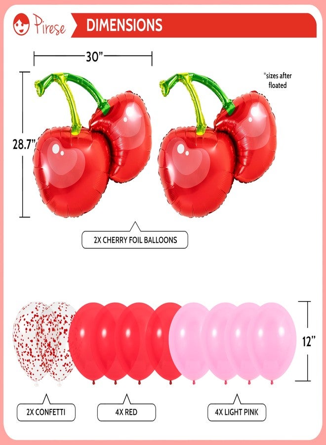 Pirese Cherry Birthday Decorations, Cherry Happy Birthday Banner with Balloons, Pre-Strung Cherry Party Decoration Kit - Image 4