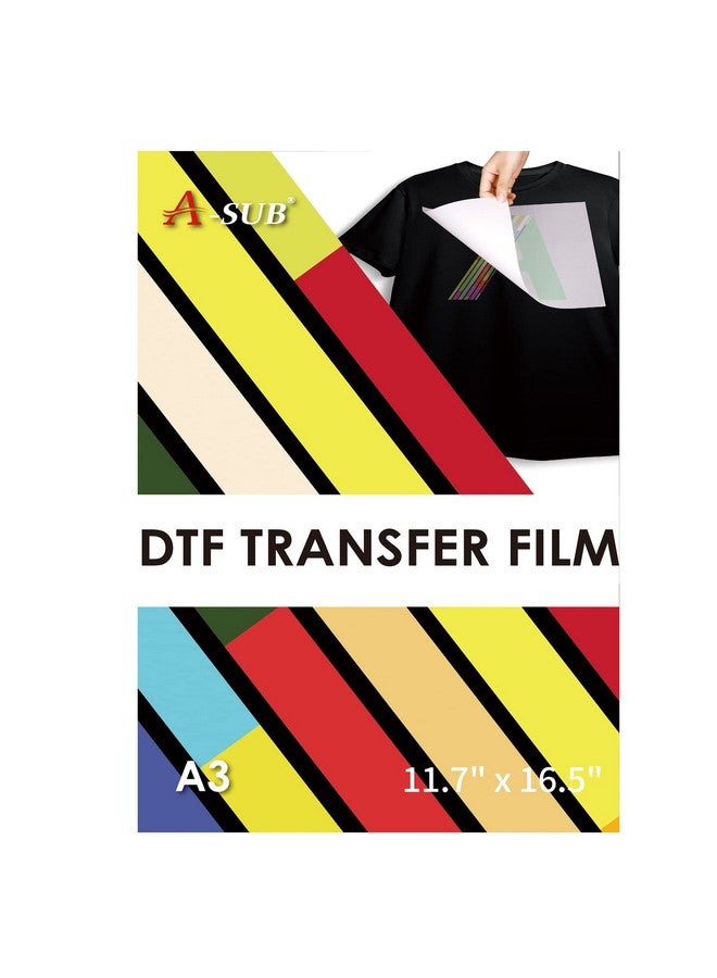 A-SUB Dtf Transfer Film A3(11.7X16.5 Inch) 30 Sheets Double Sided Matte Dtf Transfer Film For Sumblimation Or Dtf Inkjet Printer Direct To Film Pet Transfer Paper For T Shirts Textile - Image 1