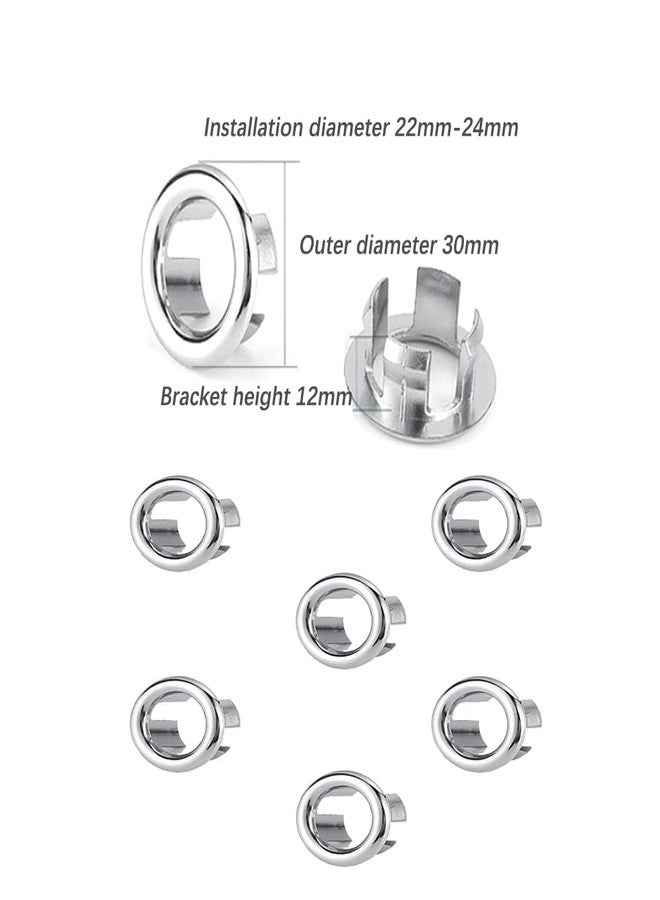 TARINI 6Pcs Sink Overflow Cover, Round Bathroom Basin Overflow Ring, Sink Hole Cap Insert, Drain Hole Trim for Kitchen Sink Bathroom Bathtub - Image 2