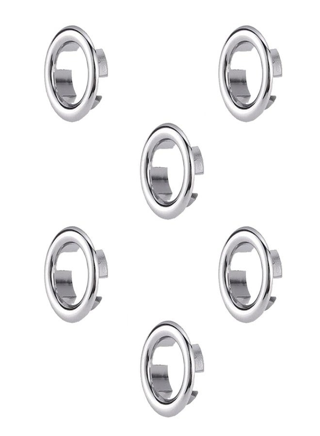 TARINI 6Pcs Sink Overflow Cover, Round Bathroom Basin Overflow Ring, Sink Hole Cap Insert, Drain Hole Trim for Kitchen Sink Bathroom Bathtub - Image 1