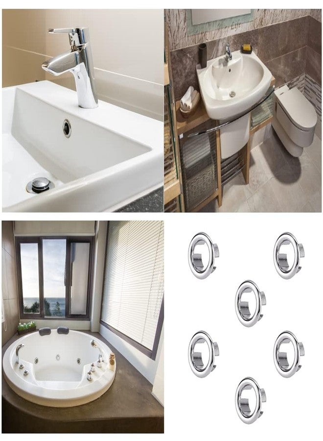 TARINI 6Pcs Sink Overflow Cover, Round Bathroom Basin Overflow Ring, Sink Hole Cap Insert, Drain Hole Trim for Kitchen Sink Bathroom Bathtub - Image 5