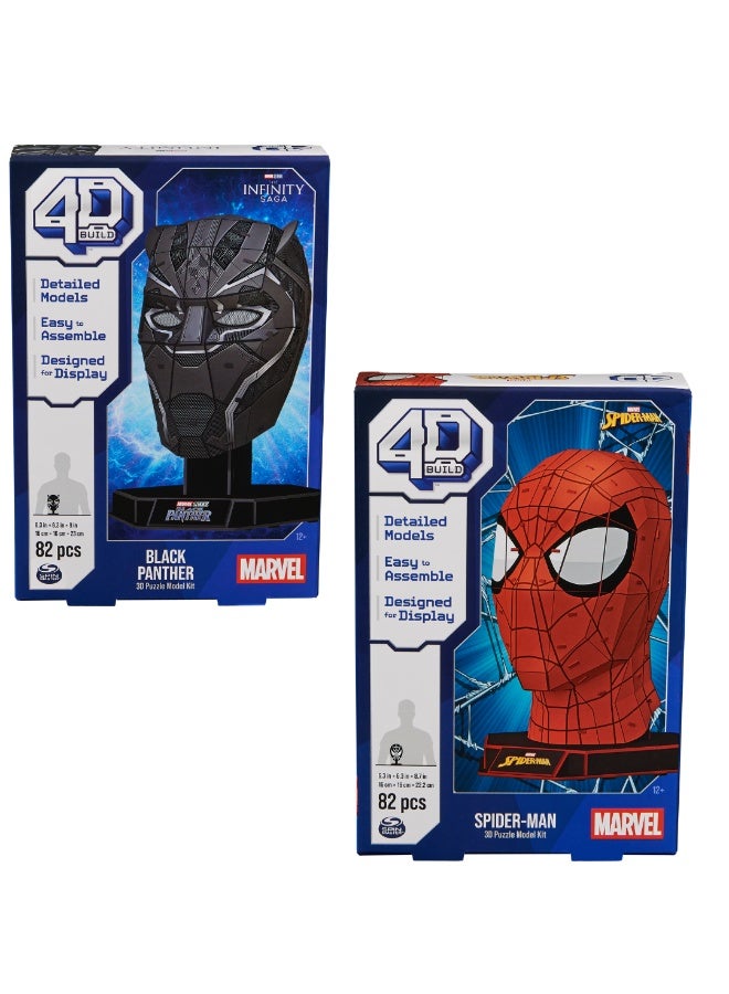MARVEL 4D Build Puzzle, Marvel Model Kit with Stand 82 Pcs | Wakanda Forever Black Panther, Spiderman,  Desk Decor | 3D Puzzles for Adults and Teens 12+, Multicolor - Assorted (Any 1 )