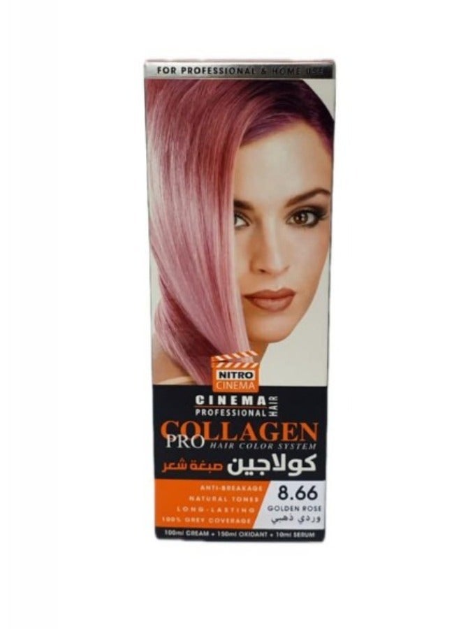 NITRO CINEMA Collagen Pro Hair color Golden Rose 8.66 - Image 1