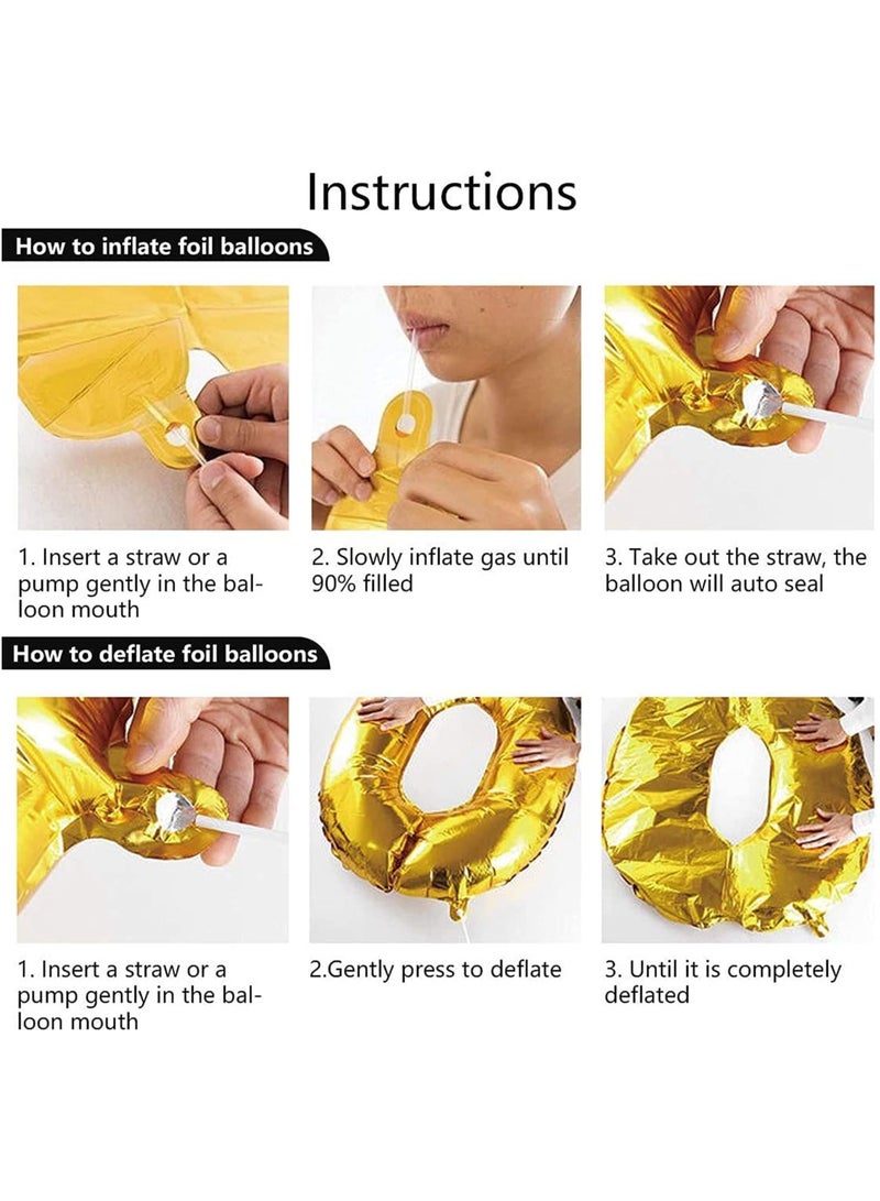 MARKQ 16 Inch Mylar Foil Letter Gold Happy Anniversary Balloons Banner  - Image 5