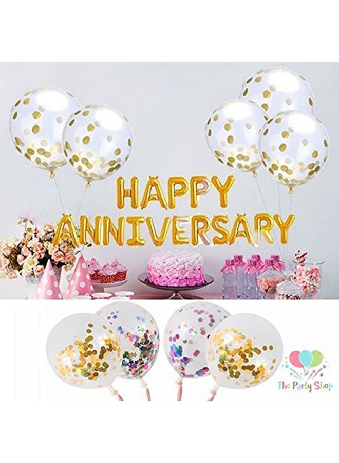 MARKQ 16 Inch Mylar Foil Letter Gold Happy Anniversary Balloons Banner  - Image 2
